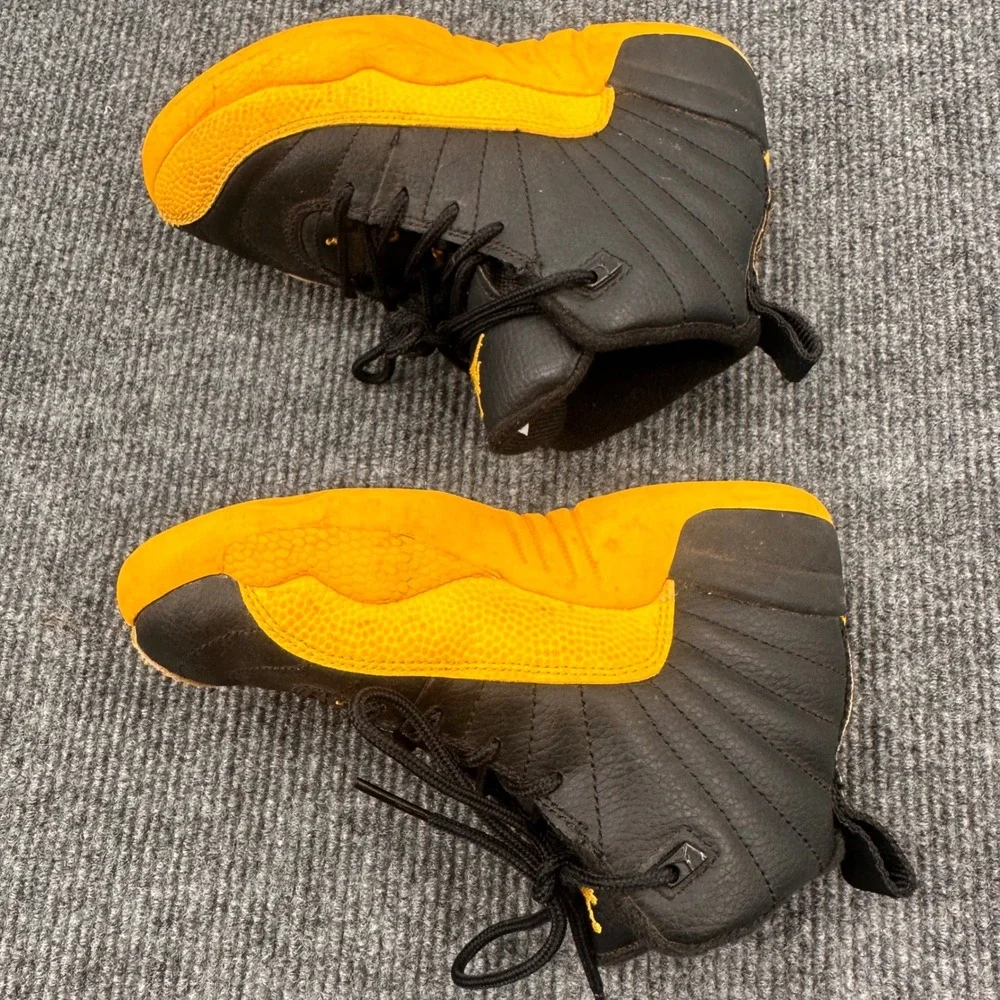 Jordan 12 Retro University Gold Kids 11C Basketball Shoes Black 151186-070